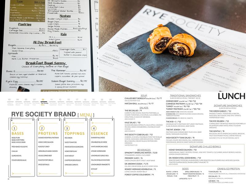 Rye Society Menu