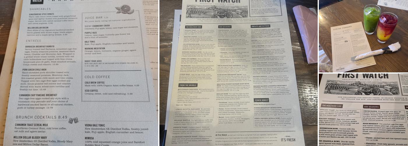 First Watch Menu
