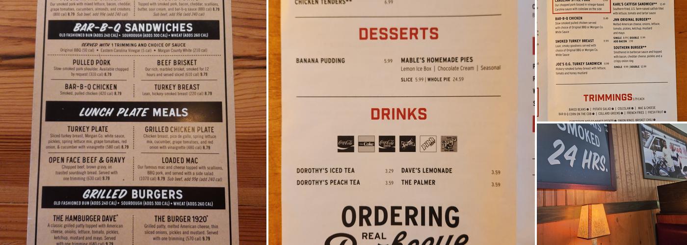 Jim 'N Nick's Bar-B-Q Menu