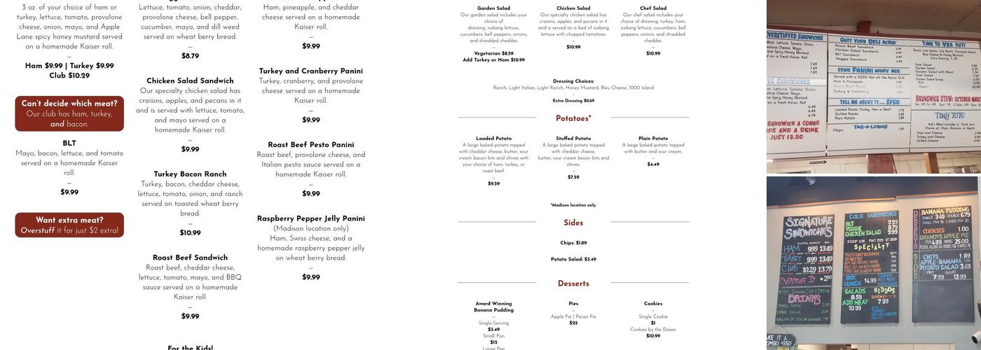 Apple Lane - Decatur Menu