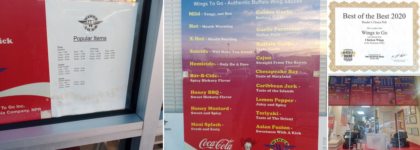 Wings To Go Decatur Alabama Menu