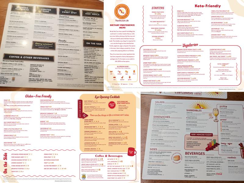 Ruby Slipper Cafe Menu