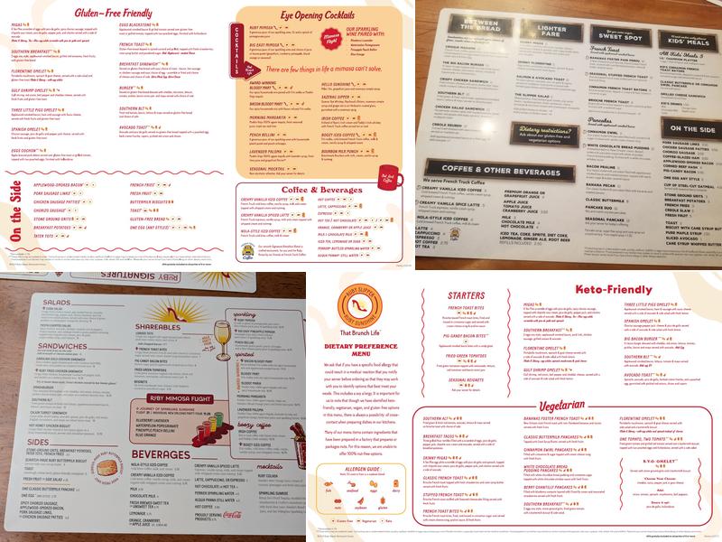 Ruby Slipper Cafe Menu
