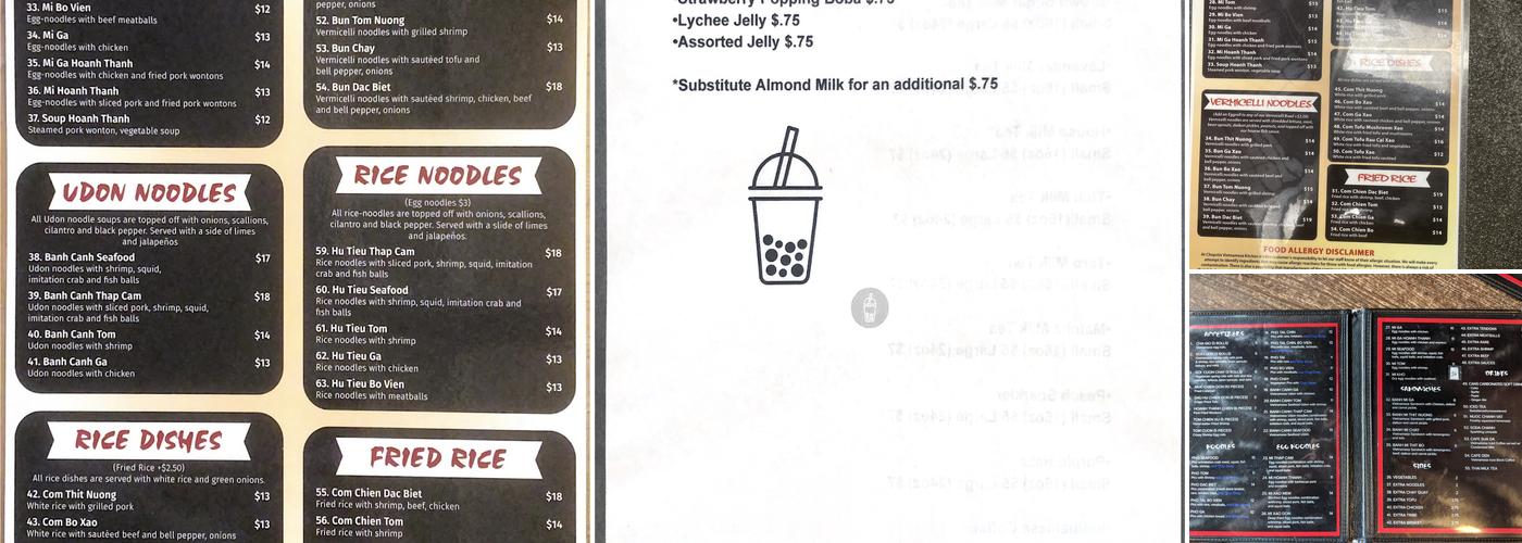 Chopstix Vietnamese Kitchen Menu