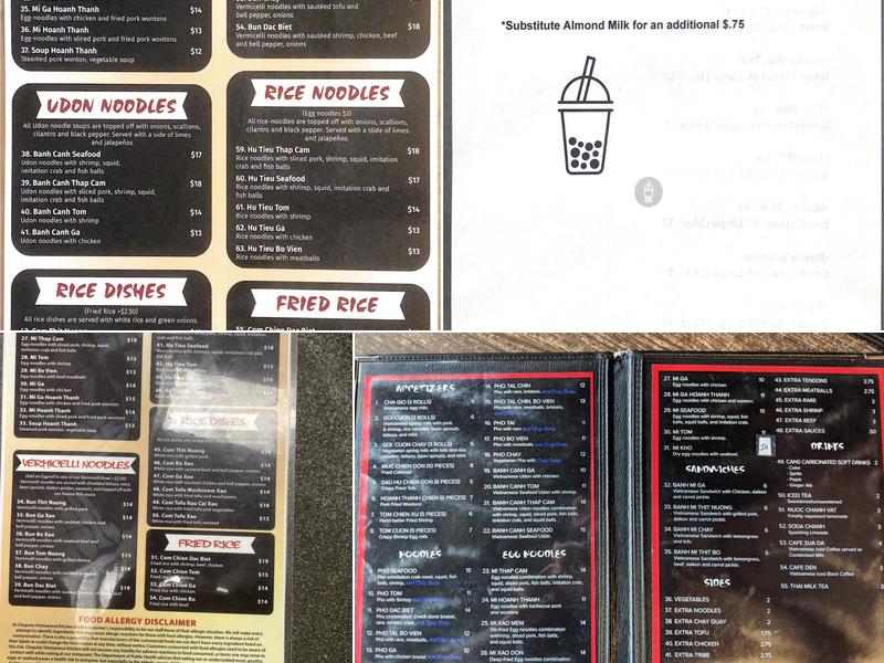 Chopstix Vietnamese Kitchen Menu