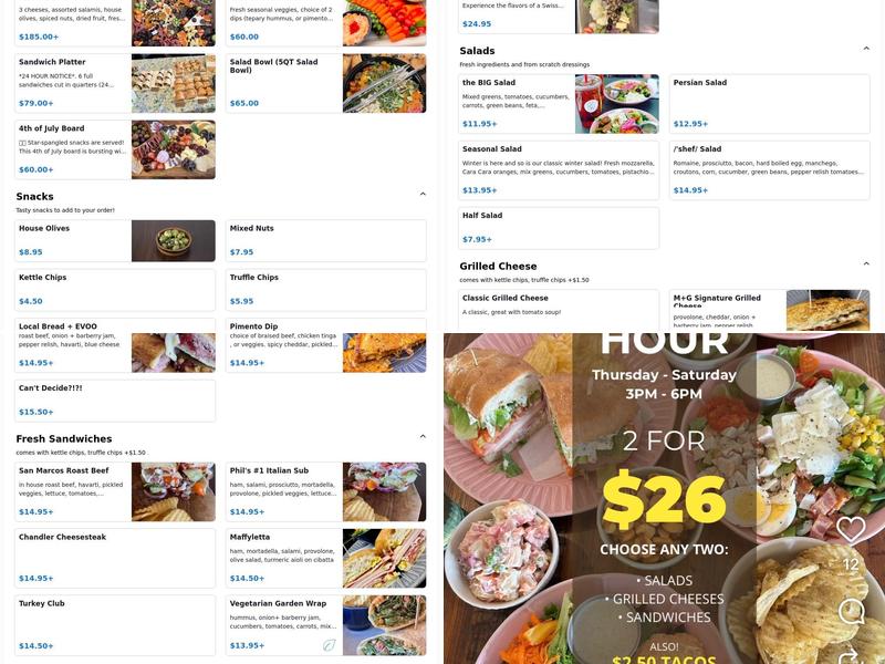 Mingle + Graze Menu