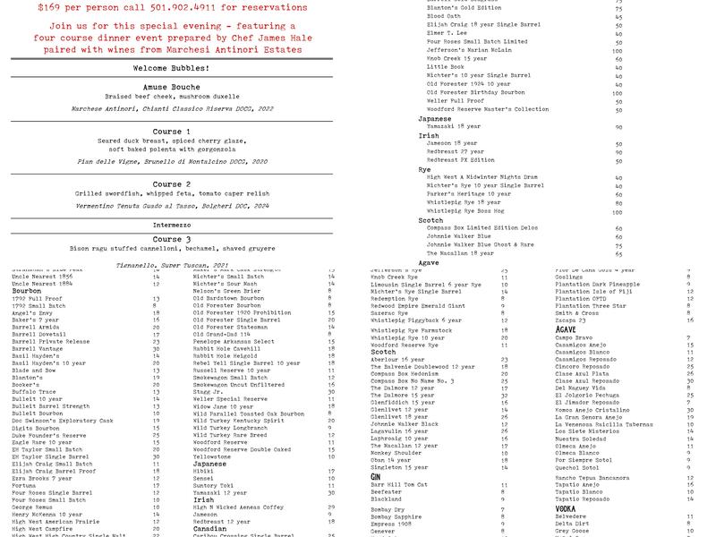 Allsopp & Chapple Restaurant + Bar Menu