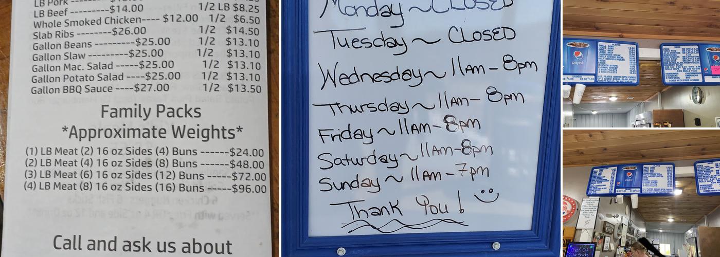 Bob And Sandy's BBQ Menu