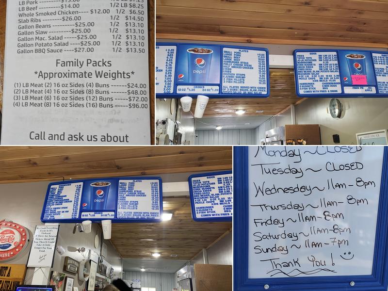 Bob And Sandy's BBQ Menu