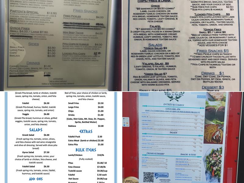 Partovi's Gyros & Falafel Menu