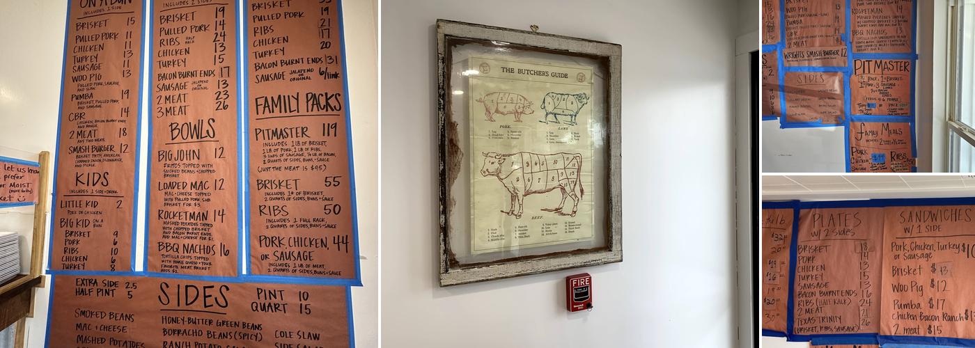 Wright's Barbecue Johnson Menu