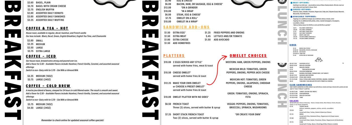 Country Cow Deli Menu