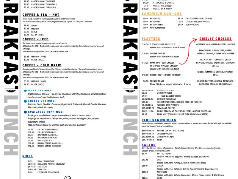 Country Cow Deli Menu