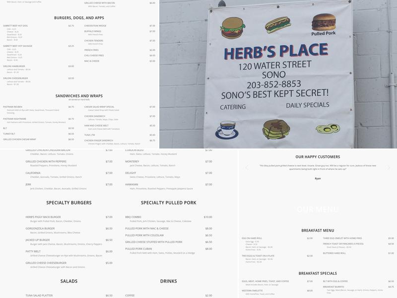 Herb's Place Menu