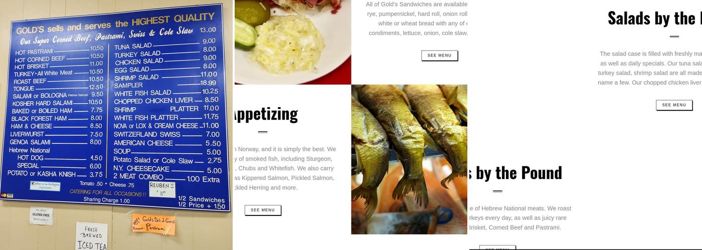 Gold's Delicatessen Menu
