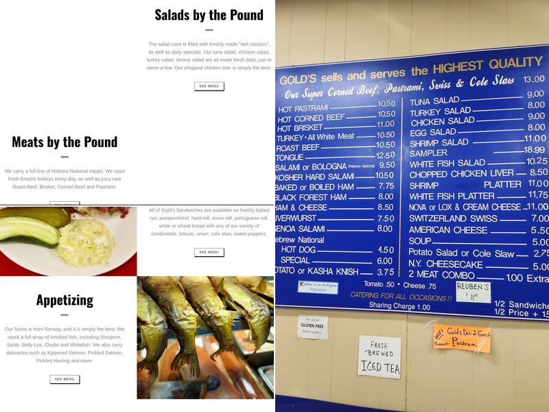 Gold's Delicatessen Menu