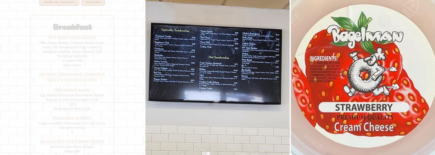 Bagelman Menu