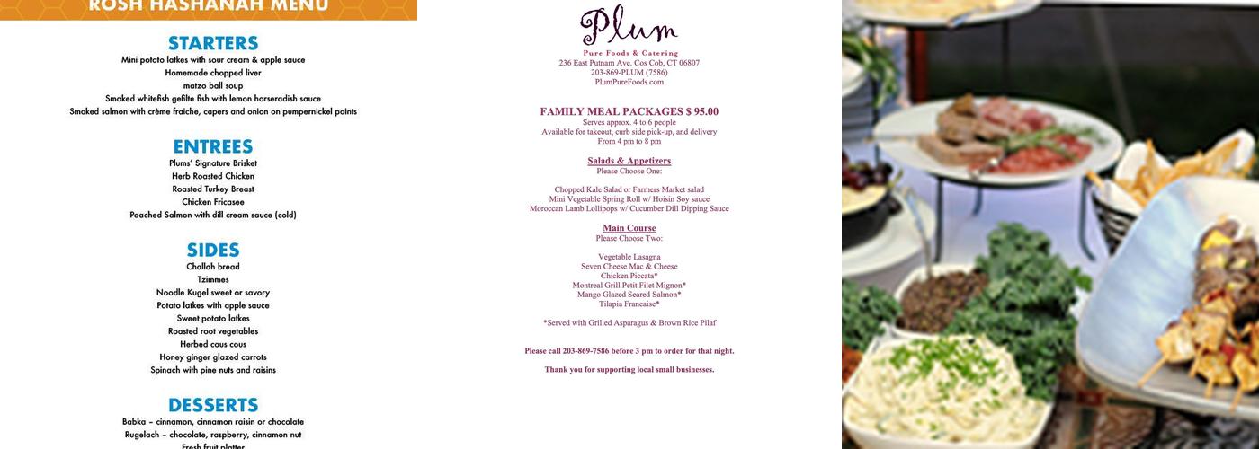 Plum Pure Foods & Catering Menu