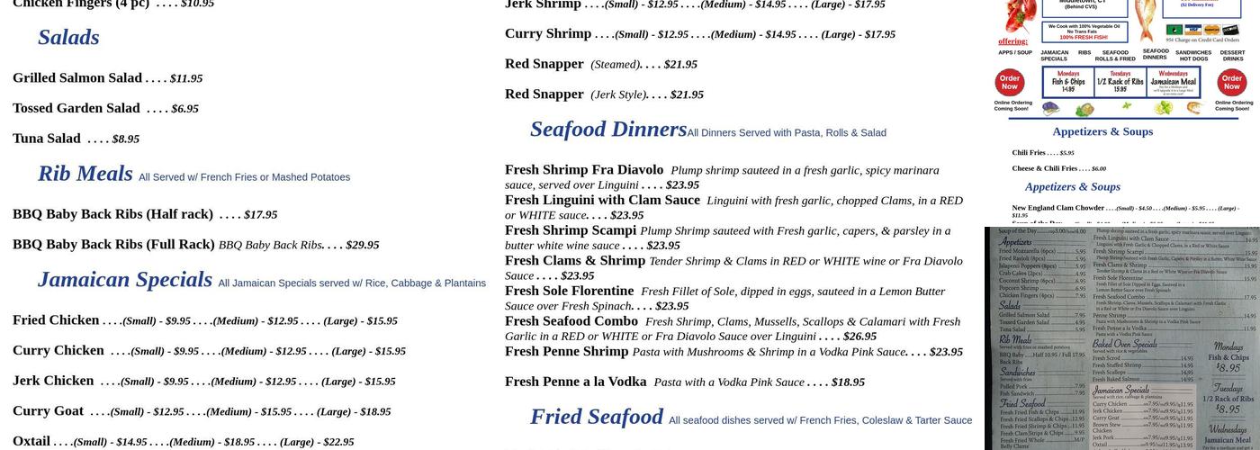 East Main Fish & Chips Menu