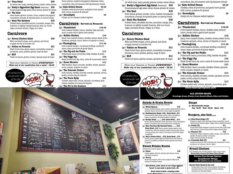 Nosh Cafè and Restaurant Menu
