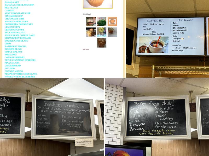 New England Muffin Factory Menu