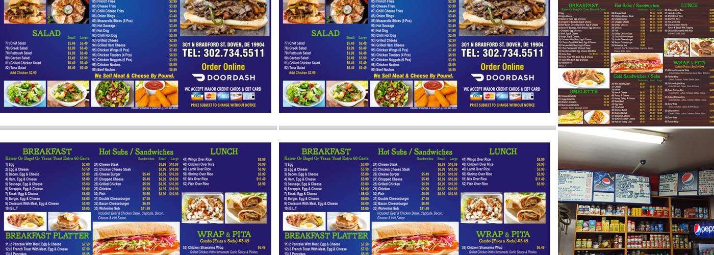 Grocery Basket Menu