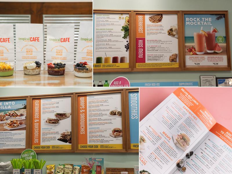 Tropical Smoothie Cafe Menu