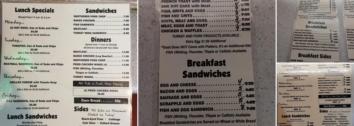 Evelyn’s Menu