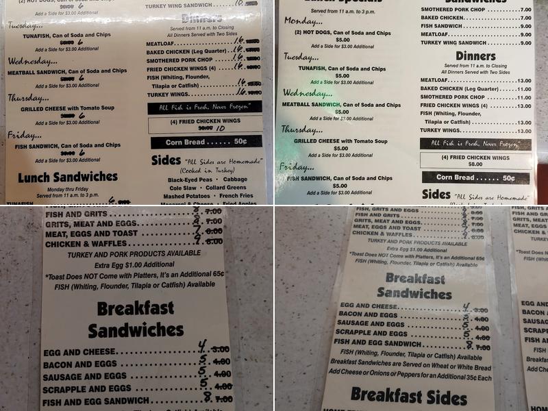 Evelyn’s Menu