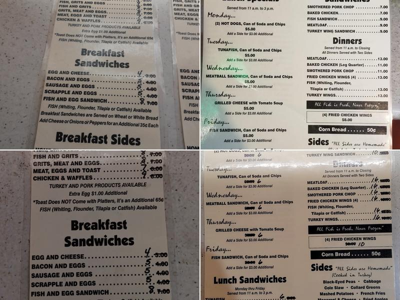 Evelyn’s Menu