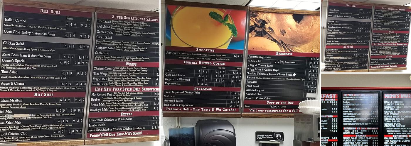 Premo's Deli Menu