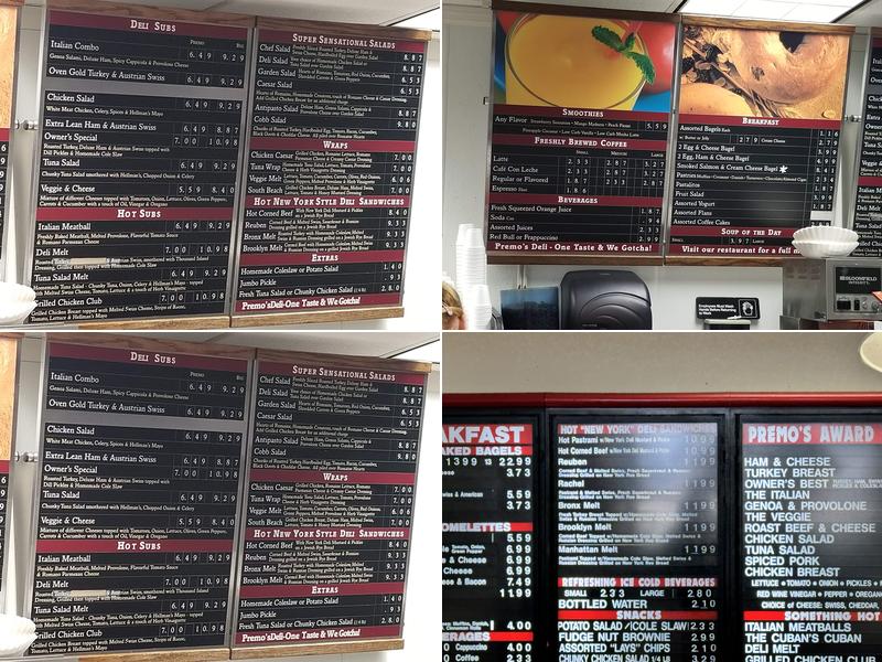 Premo's Deli Menu
