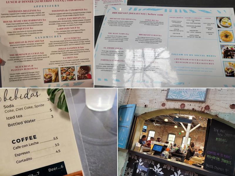 Hemingway’s Cuban Kitchen Menu