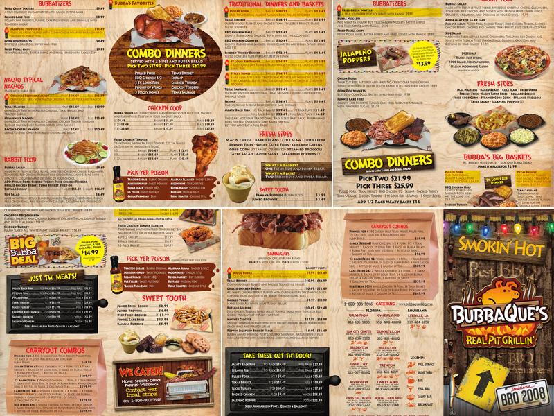BubbaQue's Menu