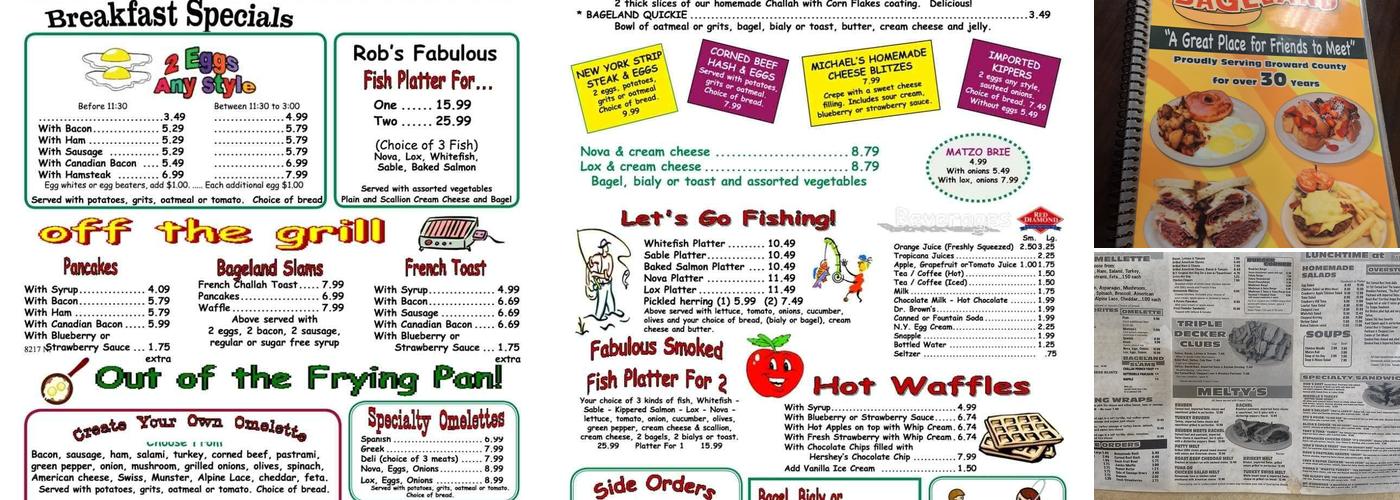 Rob's Bageland of Plantation Menu