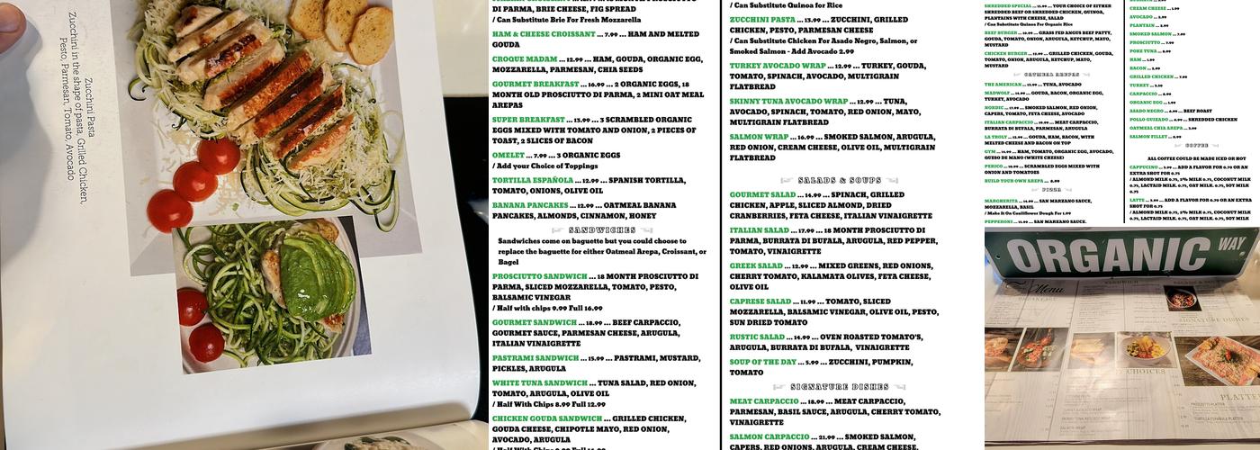 Caffe Gourmet Menu