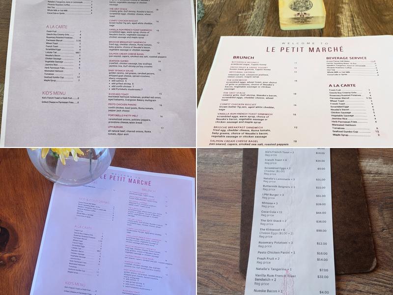 Le Petit Marché Menu
