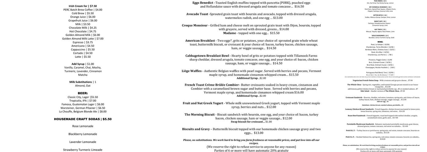 Petit Chou Menu