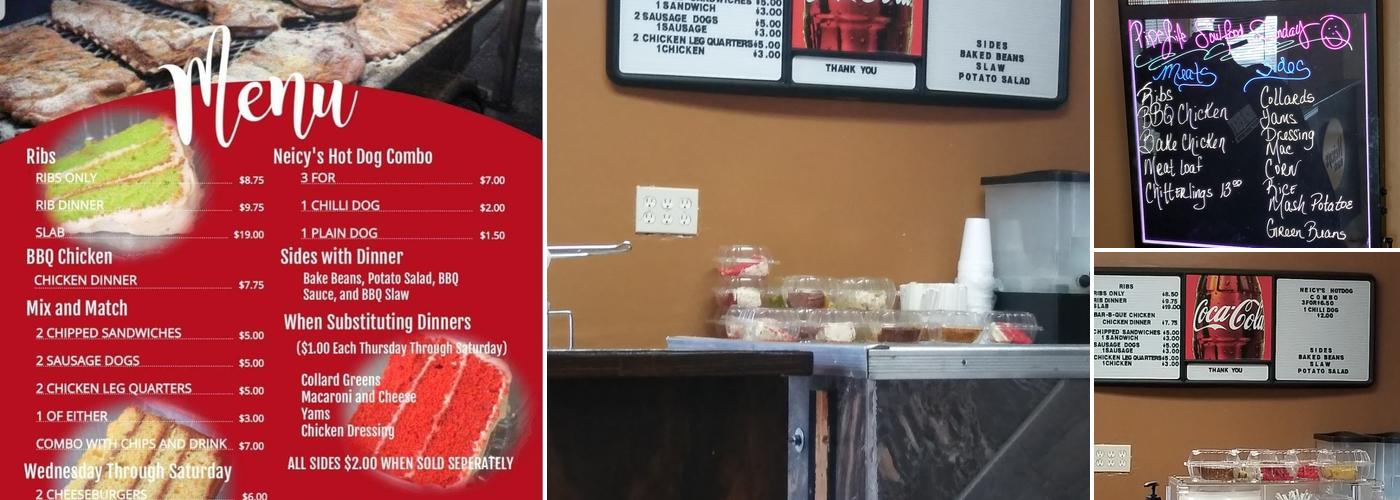 Neicy's BBQ Menu