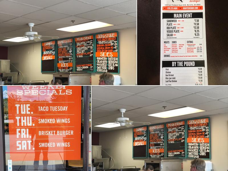 Righteous Que Menu