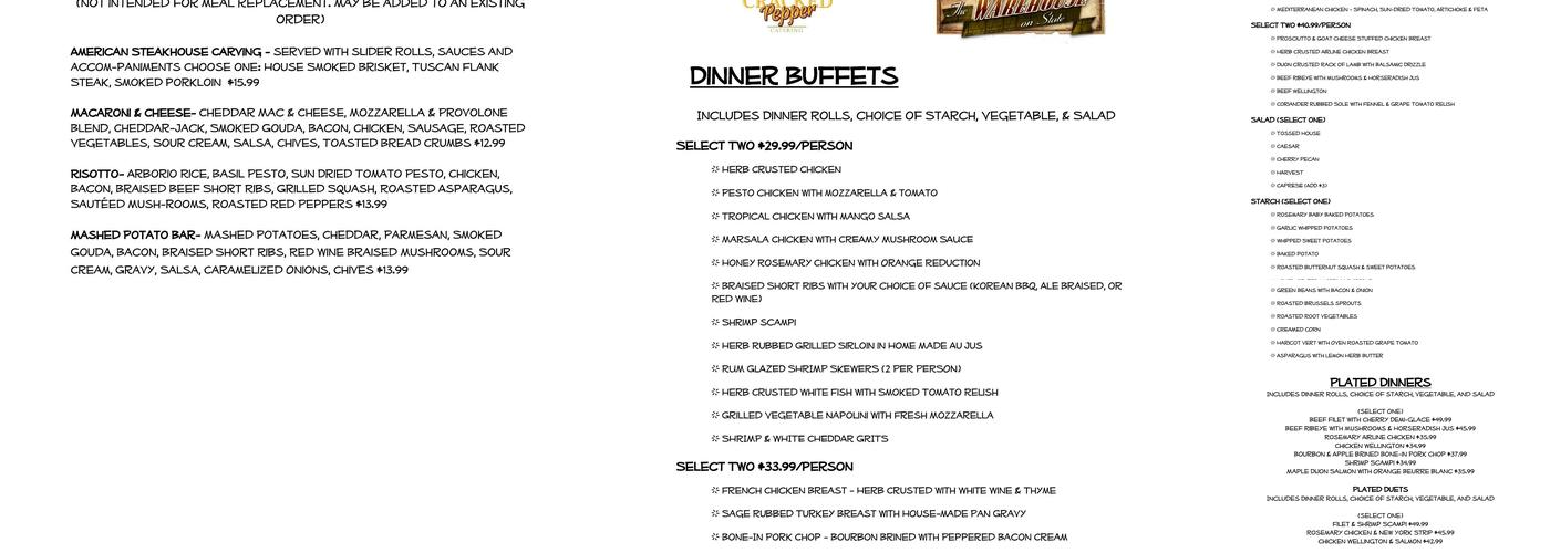 The Warehouse on State Menu