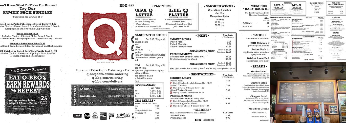 Q-BBQ Naperville Menu