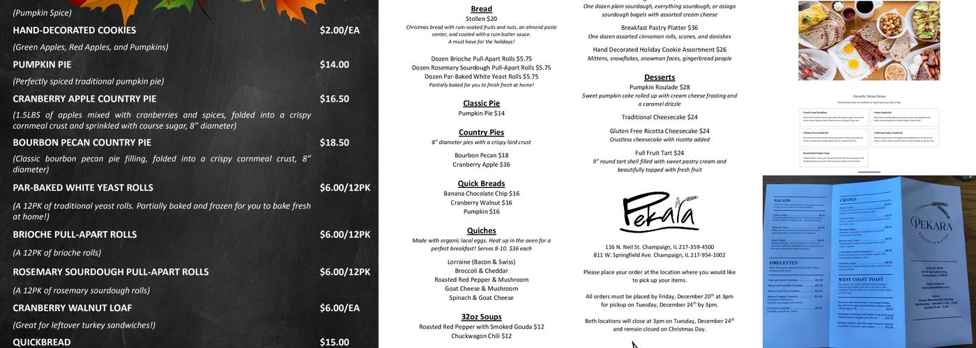 Pekara Bakery And Bistro Menu