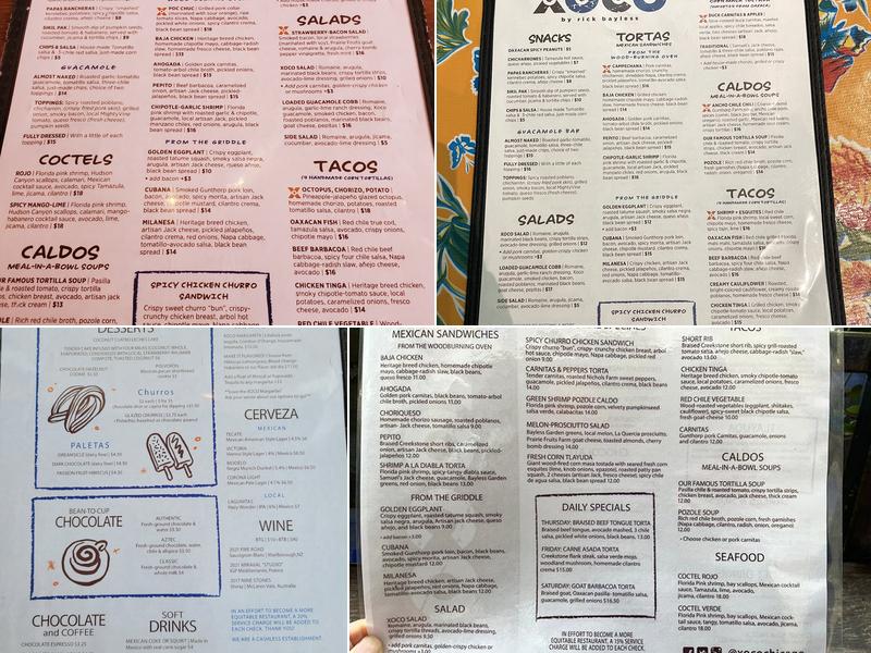 XOCO Menu