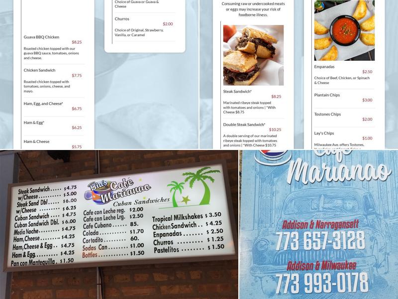 Bia's Café Marianao Menu