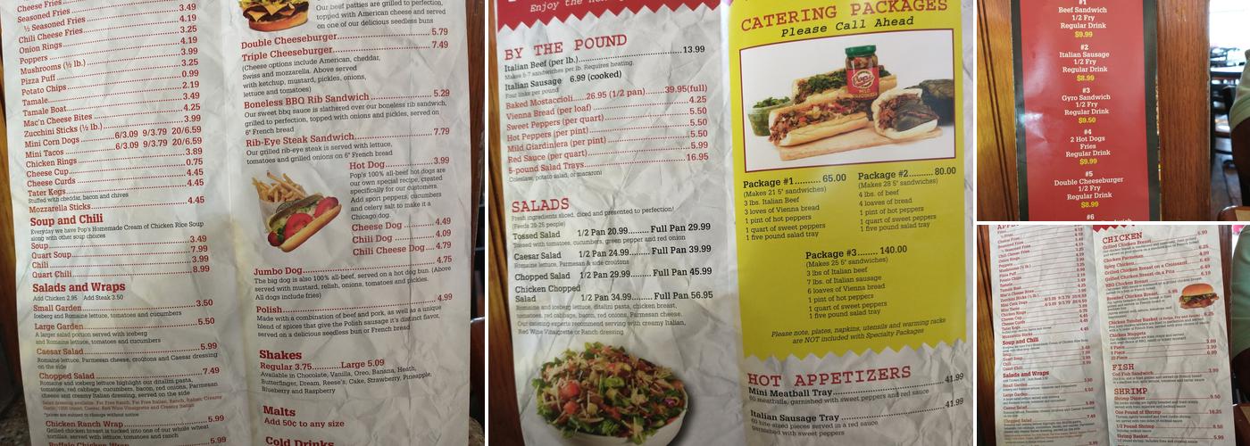 Pop's Menu