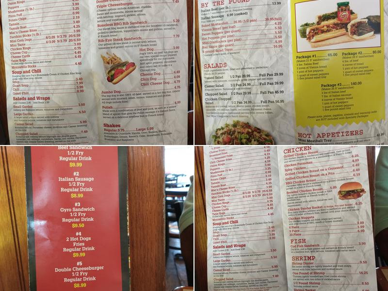Pop's Menu