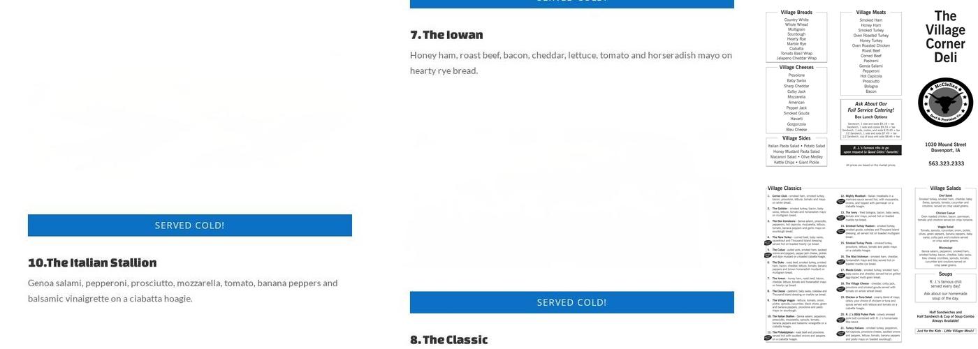 Village Corner Deli Menu