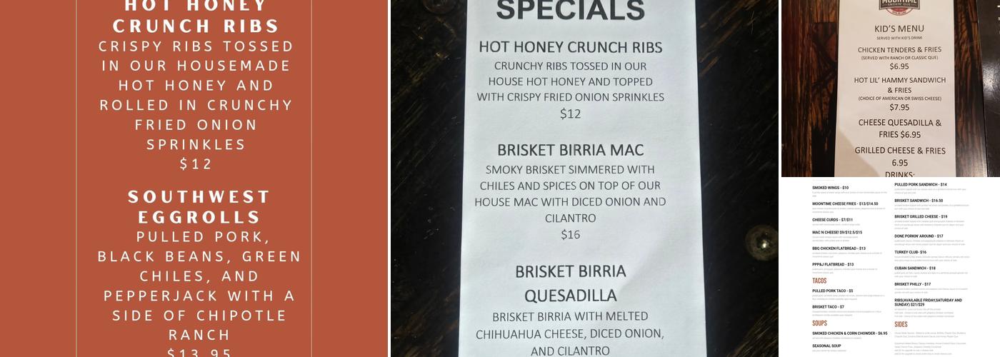 Moontime Smokin' Que Menu