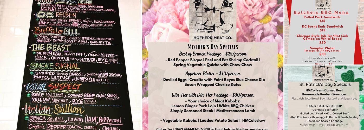 Hofherr Meat Co. Menu